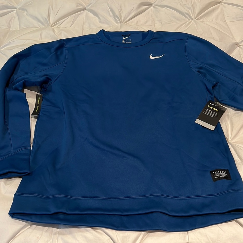 Nike Therma golf pullover. Size men’s medium, royal blue NWT
